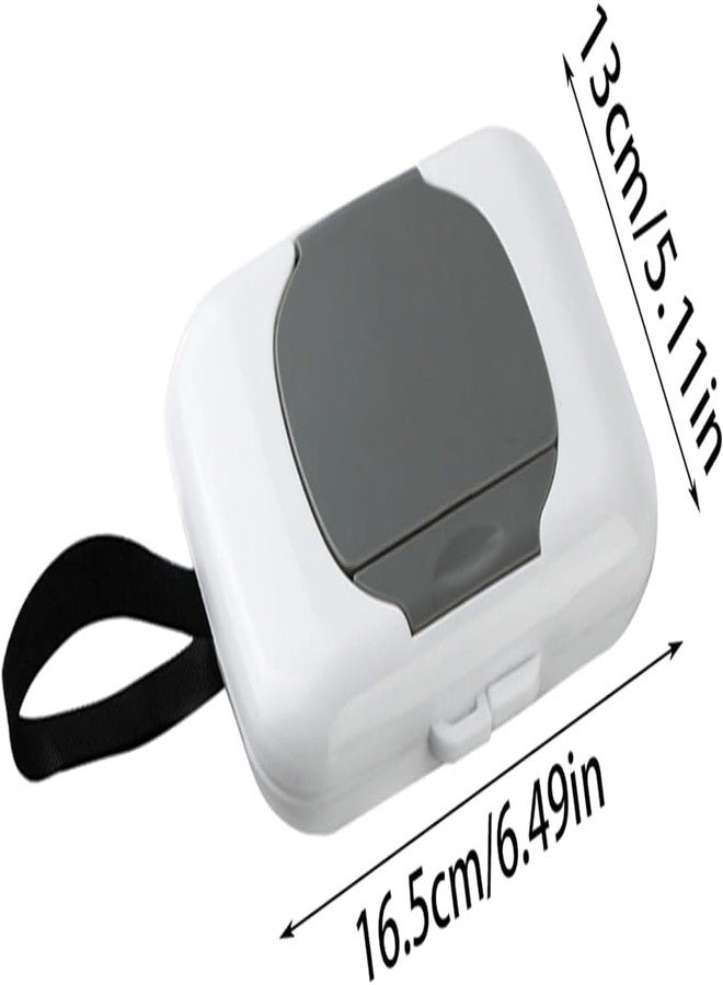 GANPUB 1Pc Travel Wipe Holder Reusable Wet Wipe Container Box Strollers Hanging Dispensers Refillable Wipe Case Safe Wet Storage Wipe Holders Wipes and Holders（Gray） - Image 2